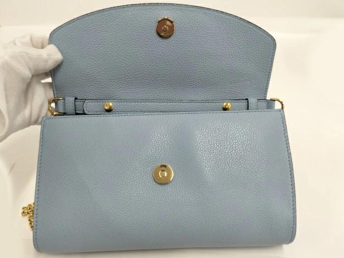[Used] GUCCI Zumi 2WAY Chain Shoulder Bag Leather Light Blue 572375
