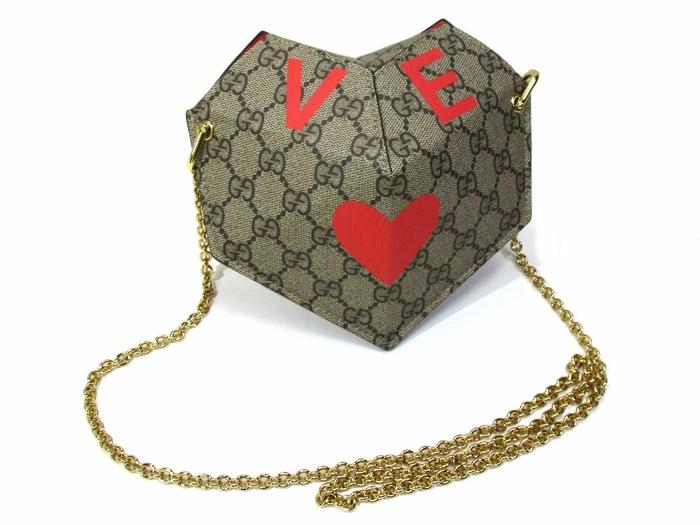 GUCCI Calfskin Matelasse Diagonal Mini Interlocking G Heart Shoulder Bag  Hibiscus Red 1289484 | FASHIONPHILE