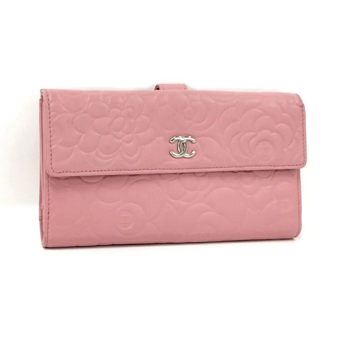 Buy [Used] CHANEL W Hook Long Wallet Camellia Leather Lambskin Pink A48683  from Japan - Buy authentic Plus exclusive items from Japan