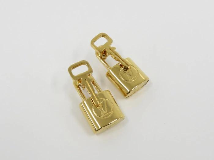 Louis Vuitton, Jewelry, Louis Vuitton Gold Lv Zipper Pull Earrings