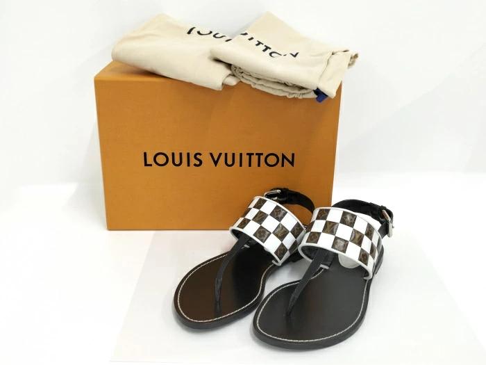 Buy [Used] LOUIS VUITTON Sandals Monogram Leather Brown White 37 1