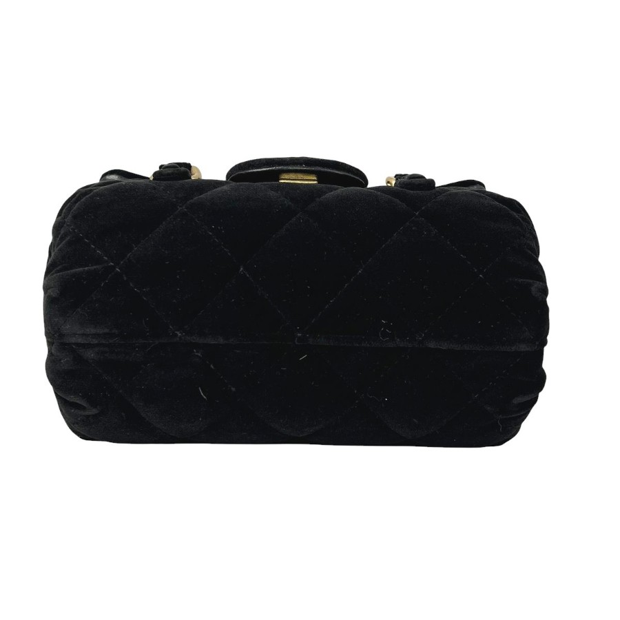 Used] CHANEL Matelassé Mini Bowling Bag Velvet 2024 VIP Limited