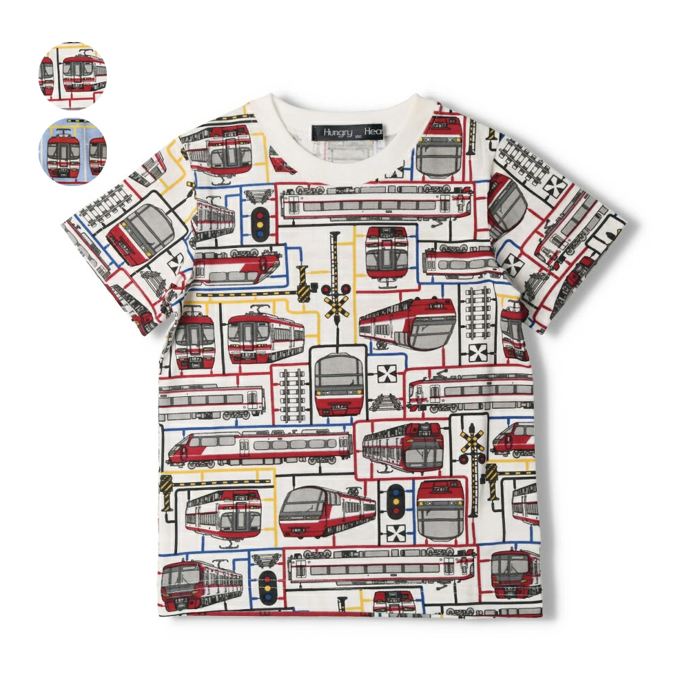子供服 Hungry Heart ハングリーハート 日本製名鉄電車プラモデル風総柄ｔシャツ90cm 130cm K343 Zenplus