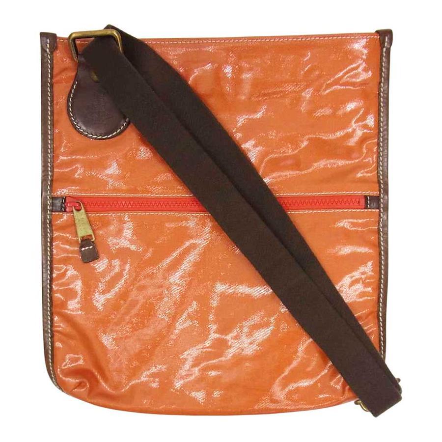 F.Clio F.Clio vinyl square square flat shoulder bag orange [pre-owned]