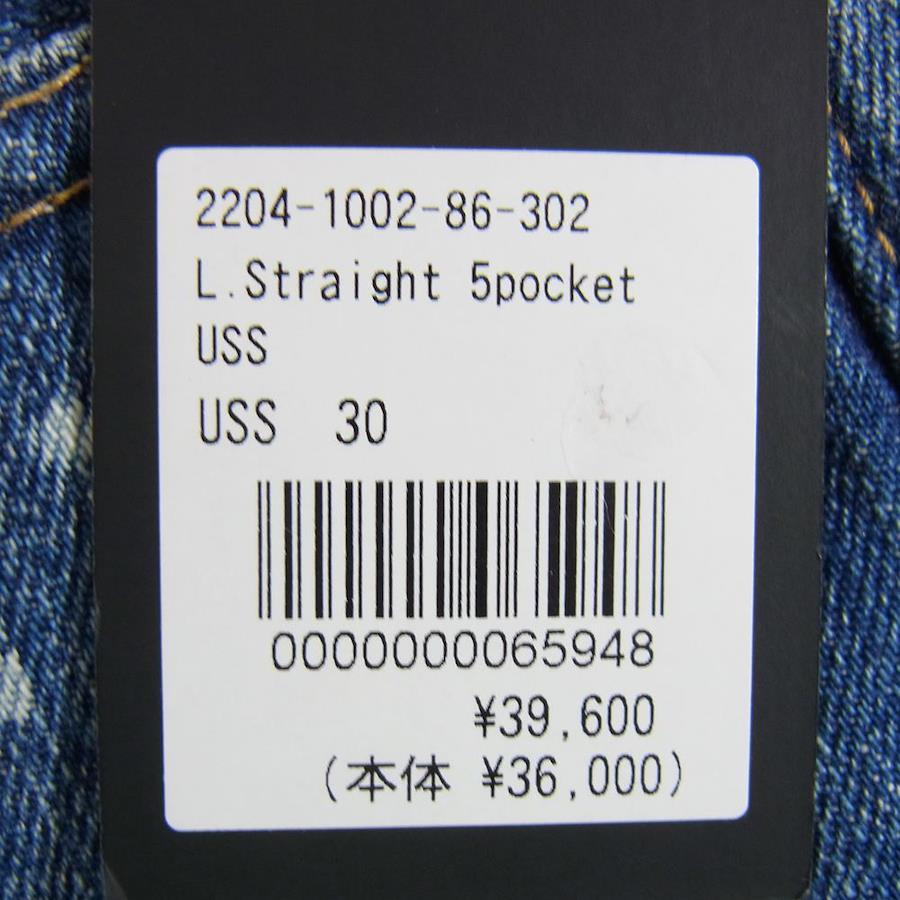 MINEDENIM Main Denim 2204-1002-86-302 L.Straight 5pocket Bleach Washed 5  Pocket Denim Pants 30 [New and Old] [Unused] [Used]