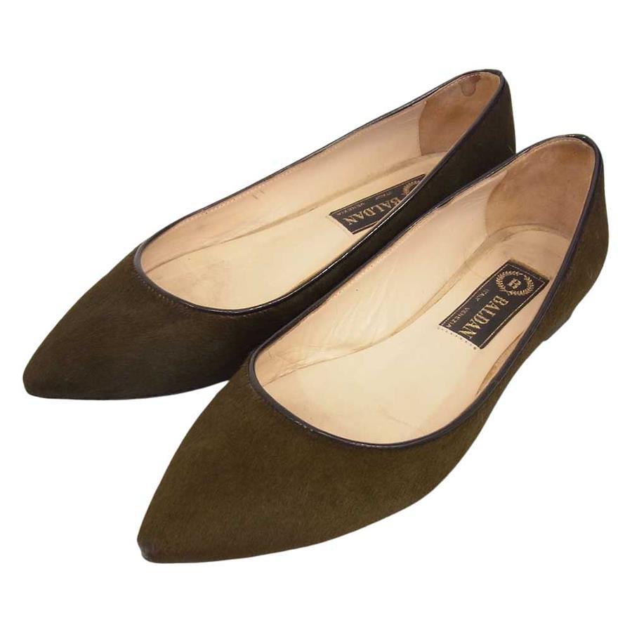 Baldan 56372104-0 9857 Flat Pony Harako Pumps Shoes Brown Series 36 1/2  [Used]