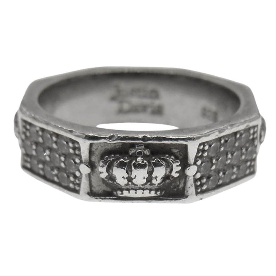 Justin Davis SRJ322 DEBONAIR debonair crown ring silver series...