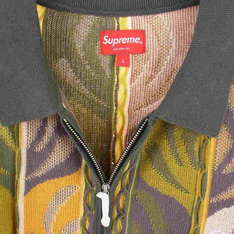 Buy Supreme Supreme SS Abstract Textured Zip Up Polo Abstract