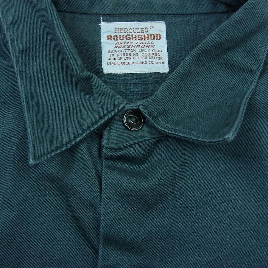 50s ビンテージ HERCULES ワークシャツ 緑 - ファッション