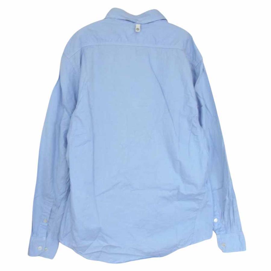 VISVIM cotton made in Japan button-down long-sleeve stitching shirt chest  pocket blue series M [pre-owned]