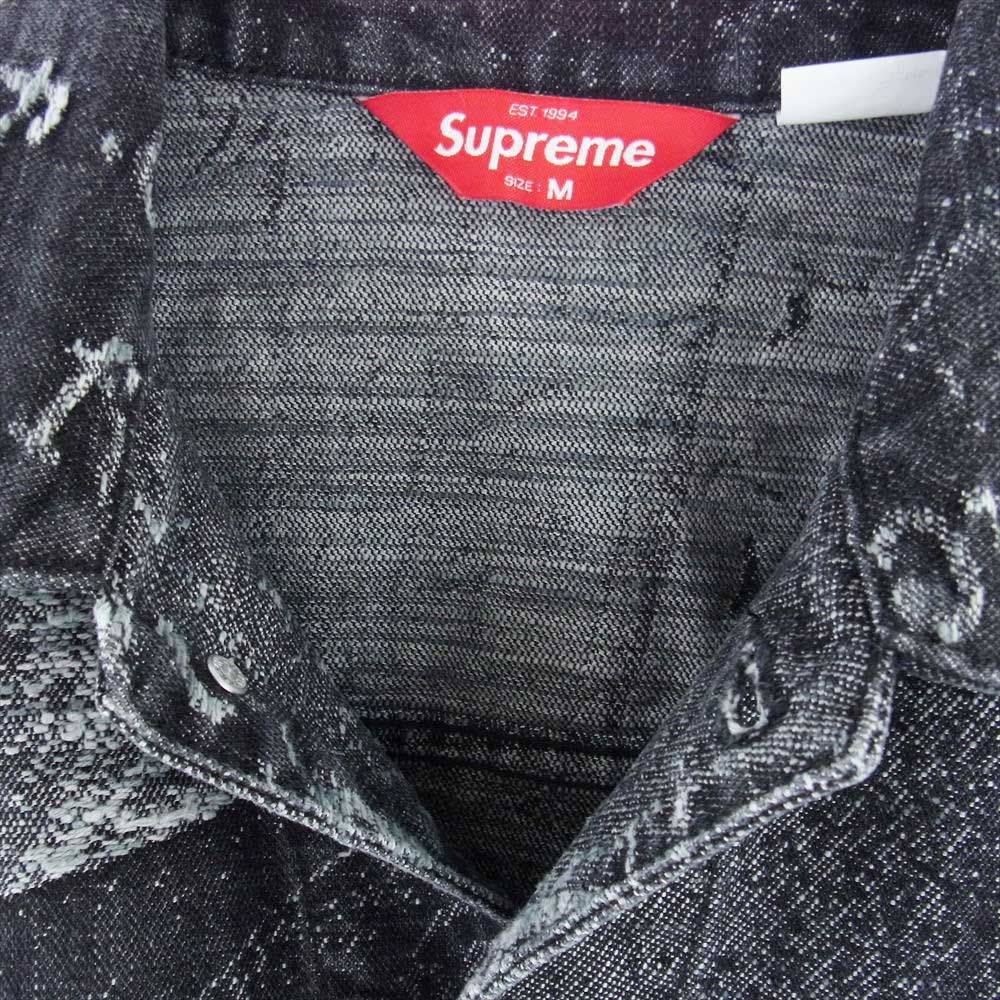 Supreme Supreme 23SS Archive Denim Jacquard Trucker Jacket Black Medium  jacquard trucker denim jacket [new and old] [unused] [used]