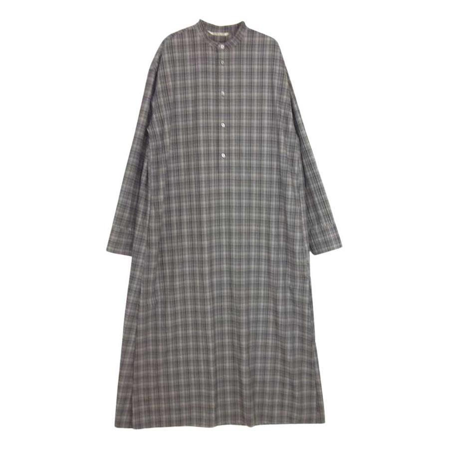 AURALEE Orrery 21SS A21SD03LC WASHBLE SUPER LIGHT Washable Super Light Wool  Check Dress Gray Series 1 [Used]