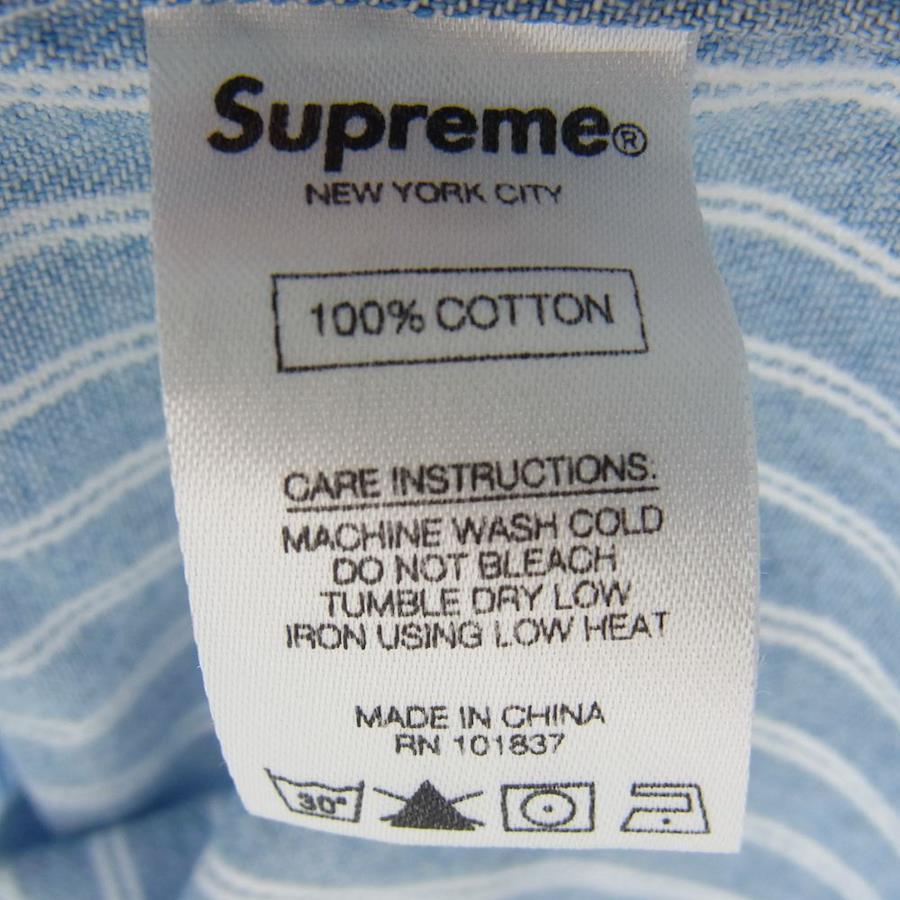 Buy Supreme Supreme 17SS Stripe Denim S/S Shirt back logo stripe 