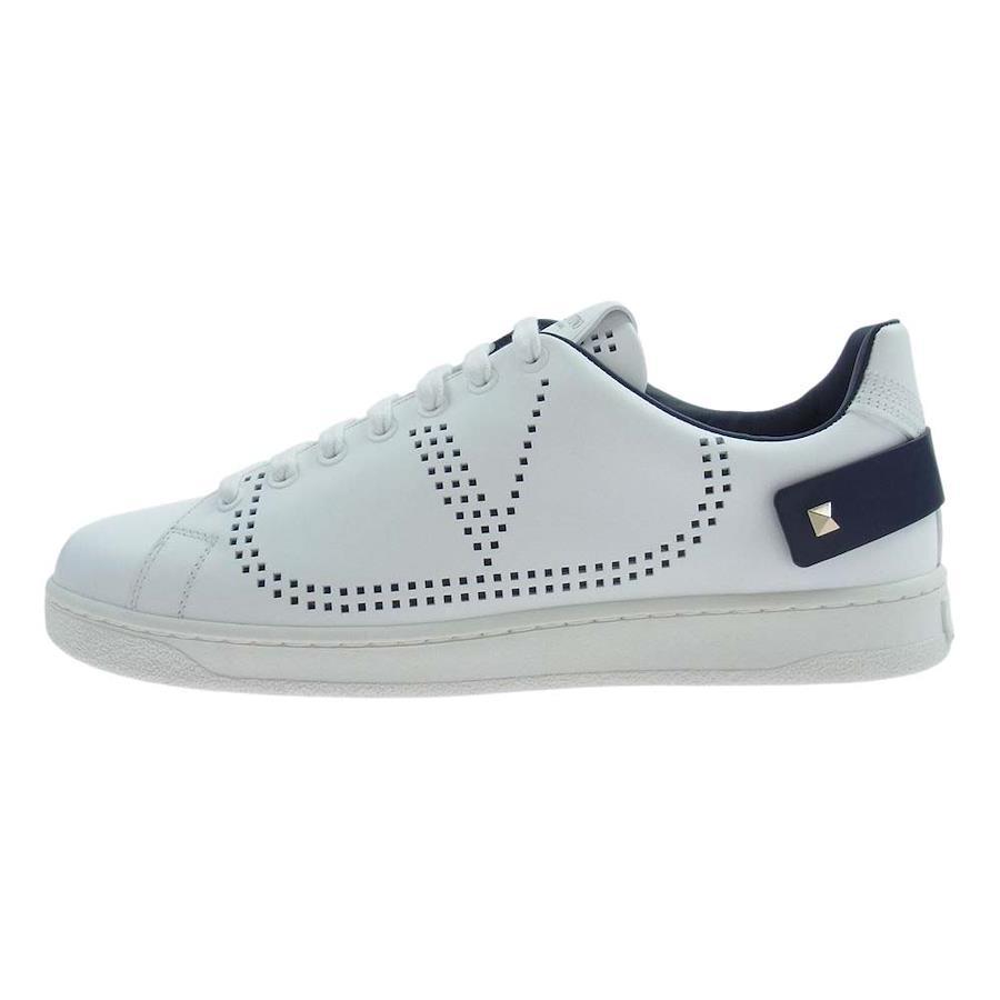 VALENTINO TY2S0C04 Garavani BACKNET Backnet Studded Leather Sneakers White  EU40 [New] [Unused] [Used]