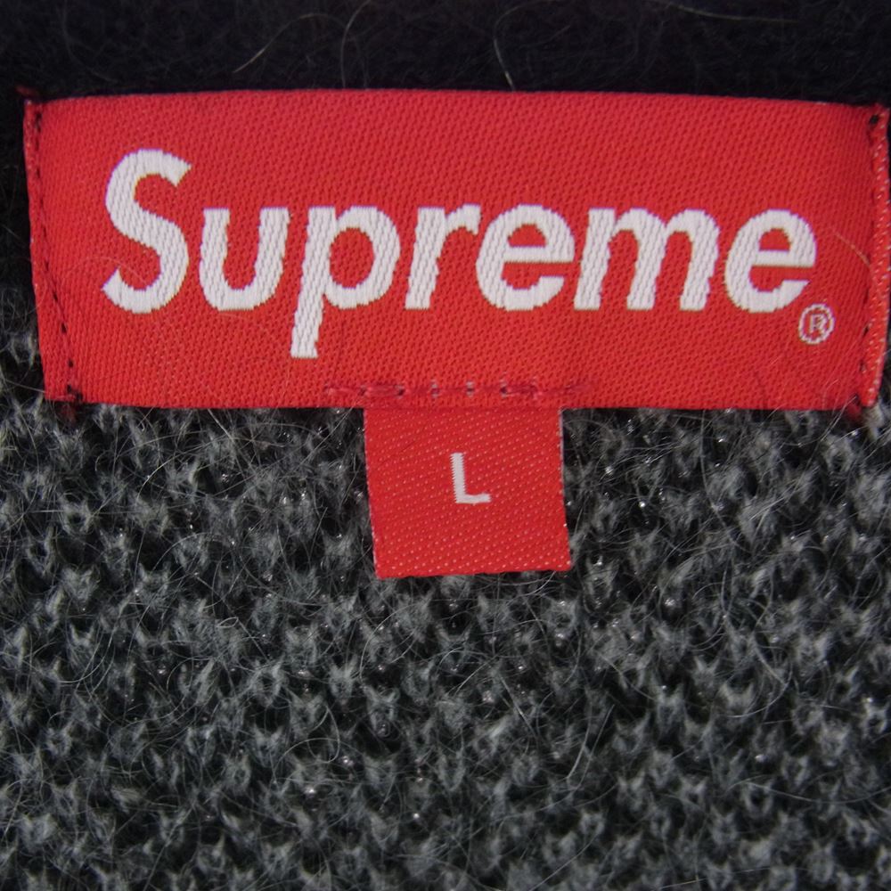 Buy Supreme 22AW Abstract Stripe Cardigan Mohair Black Gray L