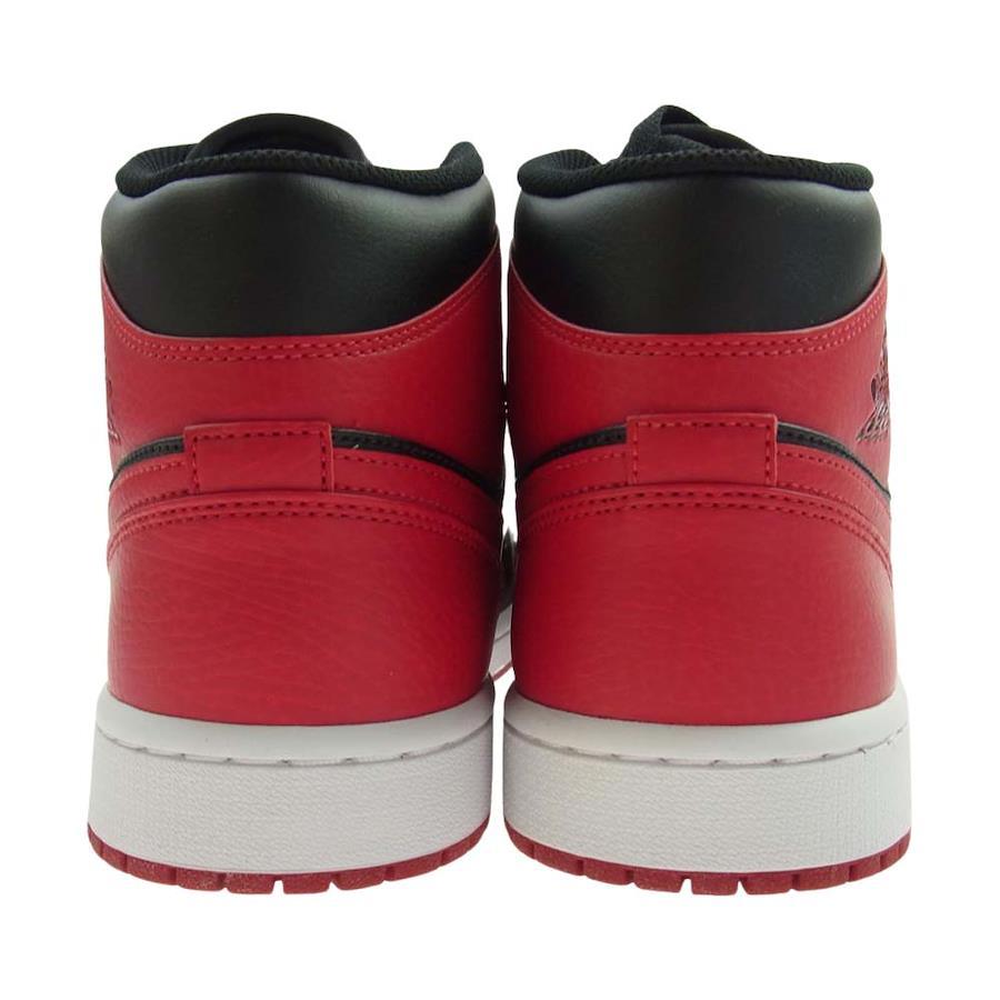 NIKE 554724-074 Air Jordan 1 Mid Bred AJ1 Air Jordan Mid Bred Sneakers  Black Red 27.5cm [New] [Unused] [Used]