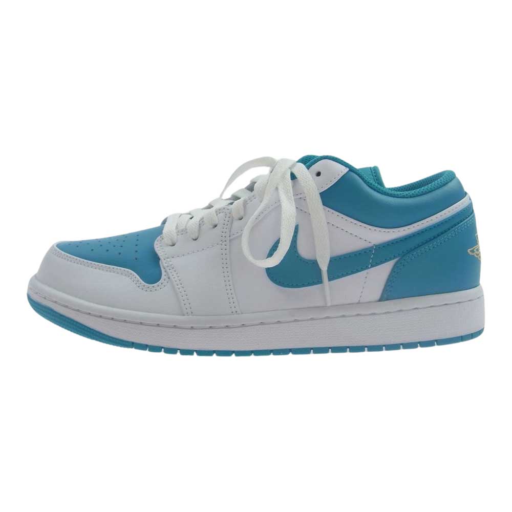 NIKE 553558-174 JORDAN BRAND AIR JORDAN 1 LOW WHITE/CELESTIAL GOLD-AQUATONE  Air Jordan Brand Low Sneakers Light Blue White 27.0cm [New] [Unused]