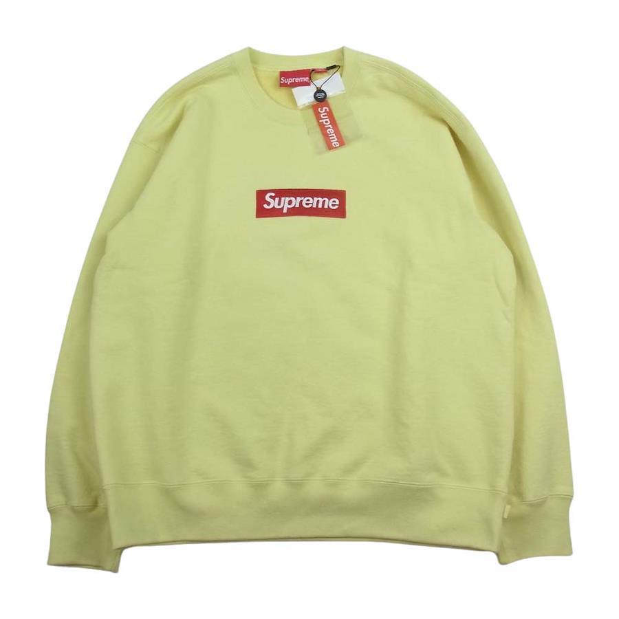 Buy Supreme 22AW Box Logo Crewneck Pale Yellow Box Logo Crewneck