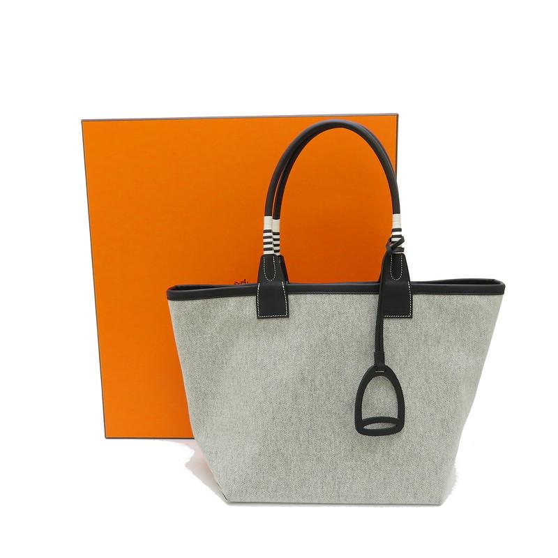 HERMES Steeple Size 25 tote Bag canvas leather From Japan 011