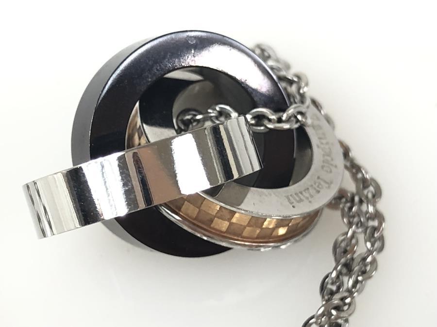 Unused Zanipolo Tarzini Zanipolo Terzini stainless steel 3-ring necklace  men's women's