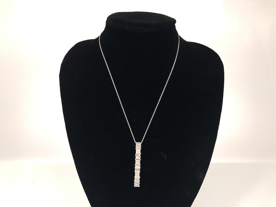 Sold at Auction: Tiffany Co 1837 Silver Bar Pendant Necklace