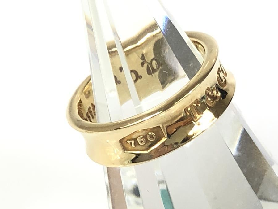 美品 ティファニー TIFFANY 1837 ナロー リング 指輪 750 イエロー ...
