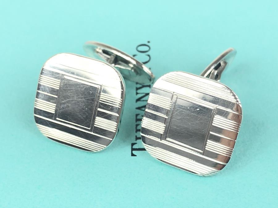 Buy Tiffany TIFFANY stripe pattern cufflinks sterling silver from