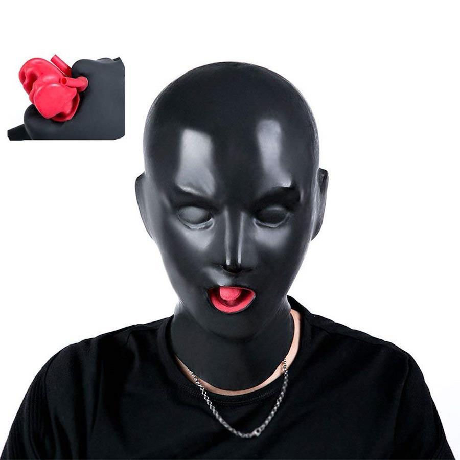 Buy [Hakona] SM Goods Restraint Mask Headgear Full Face Latex Blindfold ...