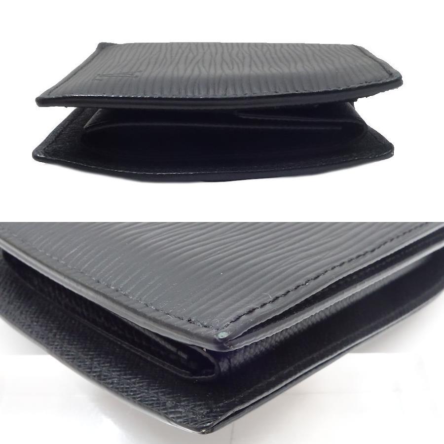 LOUIS VUITTON Authentic Men's Portefeuil Marco Epi Folded Wallet Black  Leather