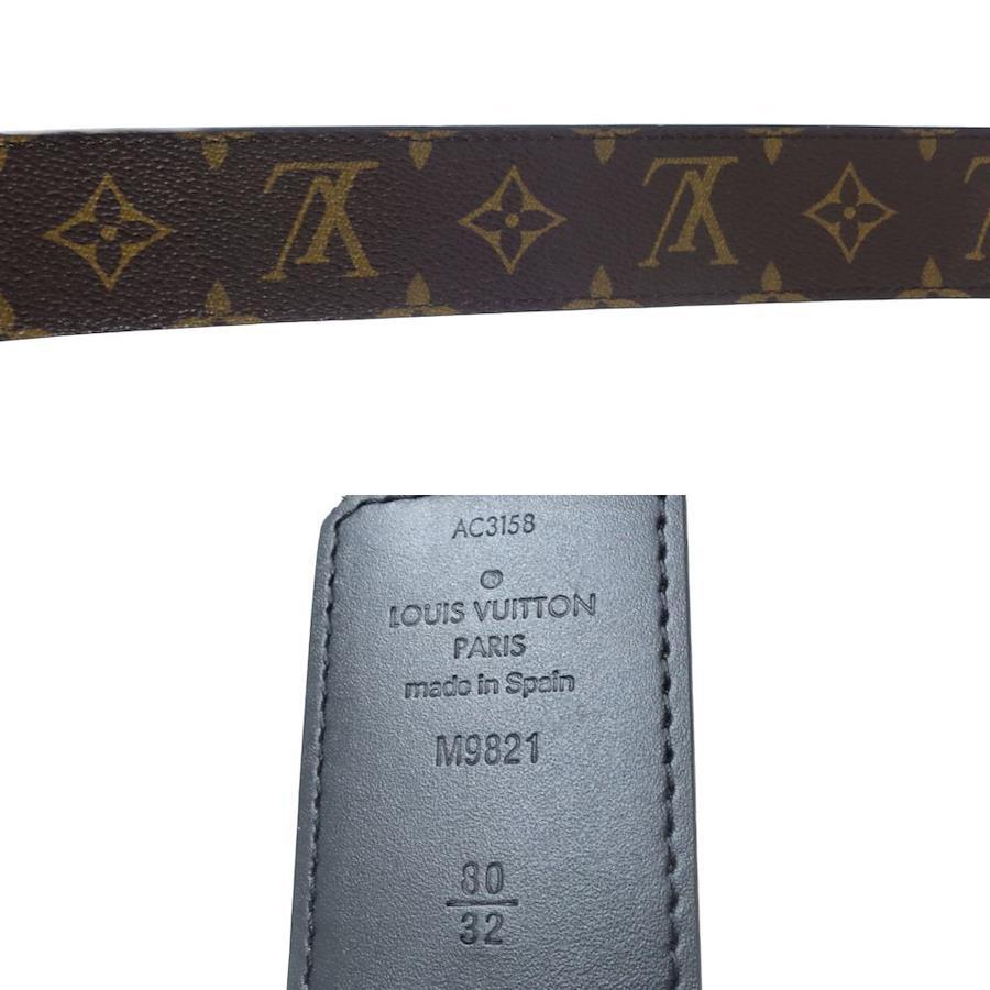 Louis Vuitton monogram LOUIS VUITTON, Centure LV Initial Monogram M9821  Belt 80/32 Brown / 083377 [Used]