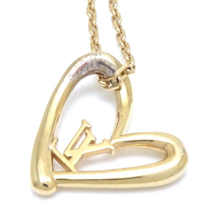 Repurposed vintage Louis Vuitton heart charm necklace