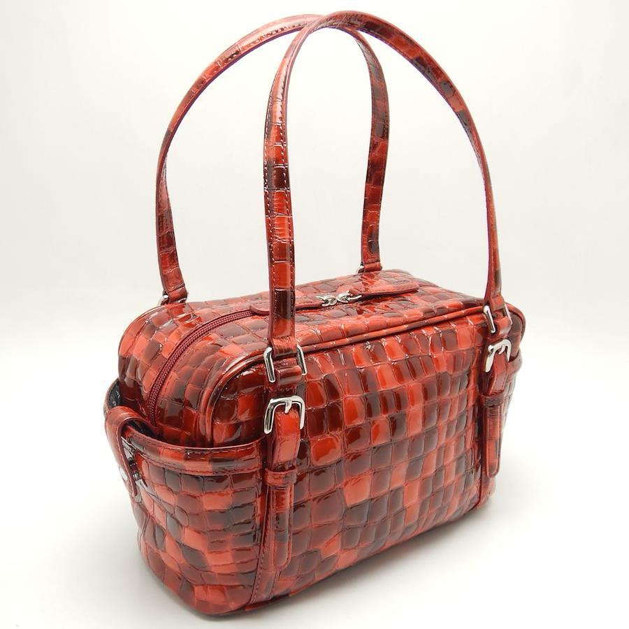 Other brands, Handbag Cocco Fiore COCCO FIORE Embossed Patent Leather Red /  250534 [Used]