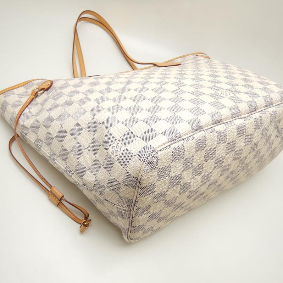 Louis Vuitton Damier Azur Neverfull MM Tote Bag N41361 White