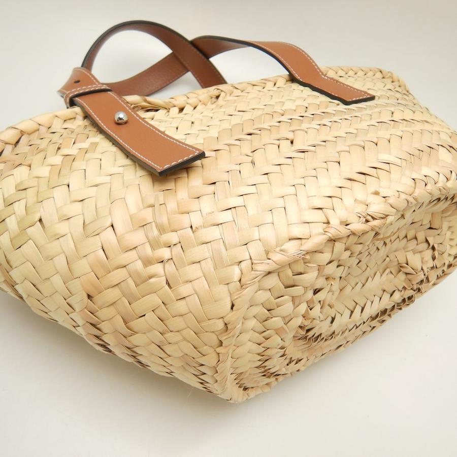 LOEWE Basket Bag Raffia/Leather Natural/Tan Mini Bag New Japan