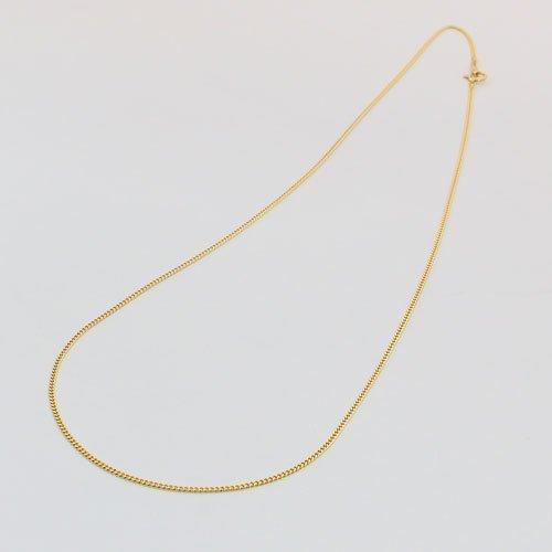 18K Gold Necklace Kihei Chain 2 Sides Cut 50cm 3.8g K18 Engraved