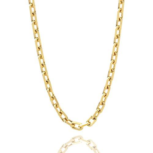 K18 Gold Azuki Chain Necklace 1.3mm Width Ladies 6 Sizes to Choose (45cm)  18K Gold