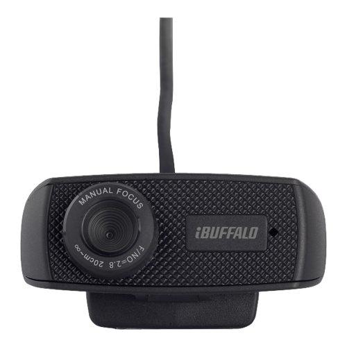 Buffalo Web Camera 1.2MP 1280x720 HD Compatible 30fps Viewing Angle 63 °  F2.2 Manual Focus CMOS Sensor Cable 1.5m Black BSWHD06MBK
