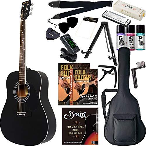 HONEY BEE Acoustic Guitar Western Guitar Type W-15M / BK Matte Finish Model  Beginner Introductory 16-piece Set