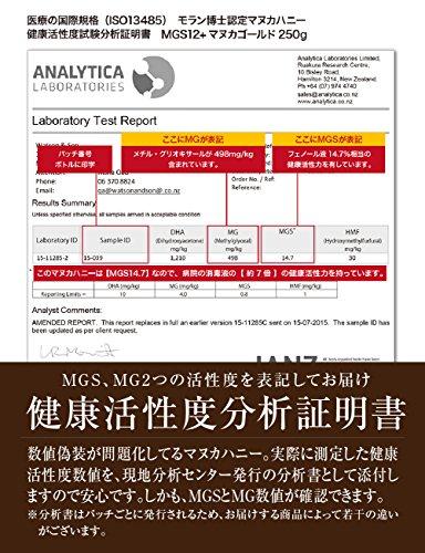 マヌカハニー 16+ mg600+ 250g mgs認定書 分析書付き 生 はちみつ 非