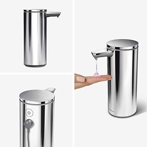 simplehuman センサーポンプ ソープディスペンサー 266ml シルバーステンレス（ツヤタイプ）ST1044