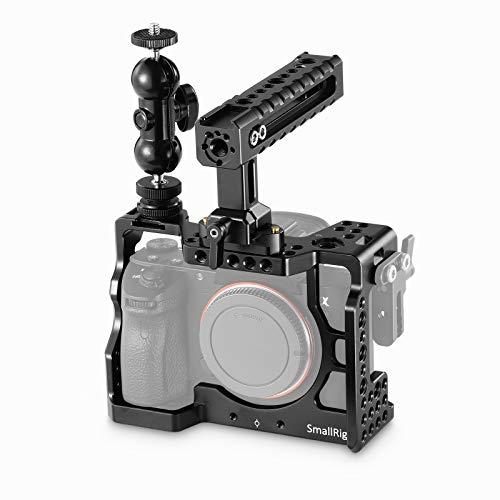 SMALLRIG Sony A7RIII/Sony A7 IIIカメラ専用ケージ ILCE-7RM3 / a7R Mark IIIケージキット  ダブルボールヘッド シューマウント付き NATOレール付き トップハンドル付き 拡張カメラケージ 軽量 取付便利 耐久性 耐食性 DSLR  装備-2103