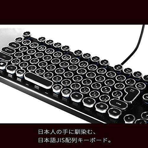 HKW. タイプライター風メカニカルキーボード シルバースマホ/家電/カメラ
