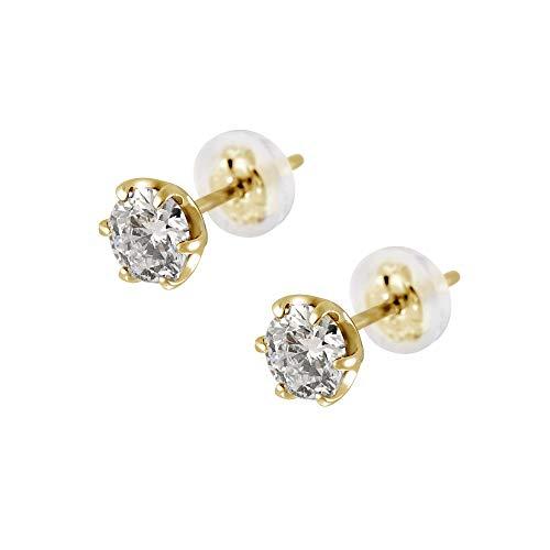 [Kyocera] kyocera Diamond Earrings K18 Yellow Gold Total 0.6 ct Stud  Natural Stone