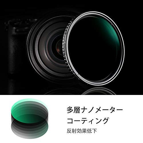 K&F Concept 可変NDフィルター 77mm ND2-ND32レンズフィルター X状ムラなし 18層ナノコーティング 99.6%高透過率  撥水撥油 薄型 減光フィルター【メーカー直営店】