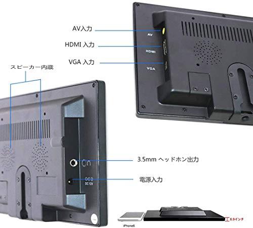 BEYI 10.1インチ液晶 小型 IPSモニター、 超薄 1024×600車載ディスプレイ、  AV/VGA/HDMI入力、内蔵スピーカー、携帯用のTFT LCD CCTVビデオディスプレイ、 タッチボタン、セキュリティ監視カム用、接続 Pi  Xbox 360 Windows 7/8/10対応
