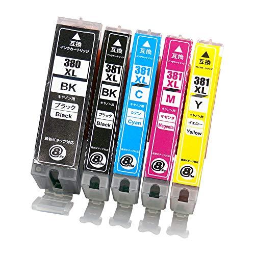For Canon (CANON) BCI-381XL (BK / C / M / Y) + BCI-380XLBK [All colors  large capacity, 40% more than genuine] 5-color set compatible ink cartridge 