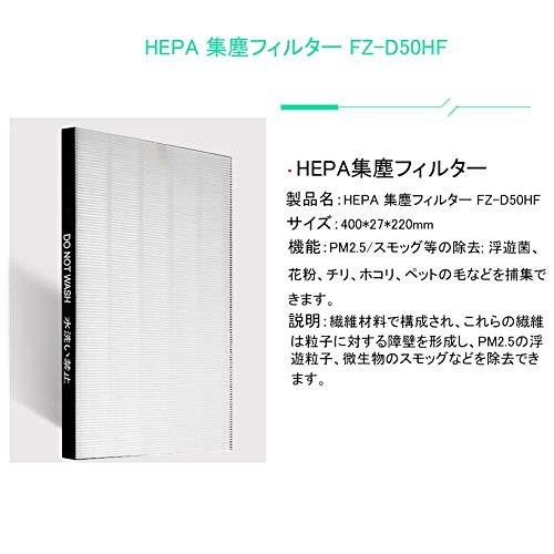 空気清浄機交換用 脱臭フィルター FZ-D50DF と 集じんフィルター HEPA