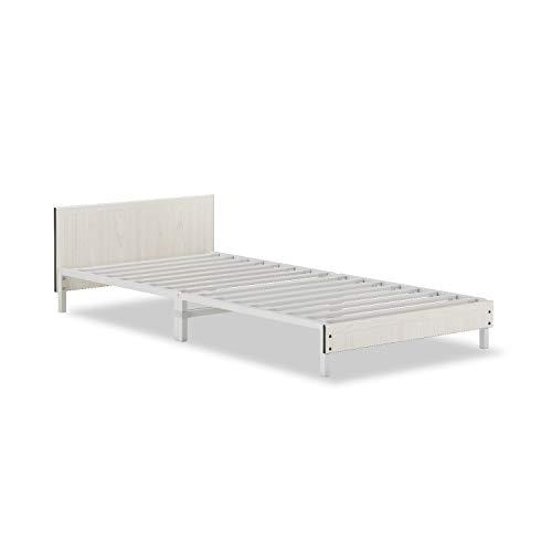 [France Bed Genuine] Bed Frame White Single Easy Assembly With Clean Legs  