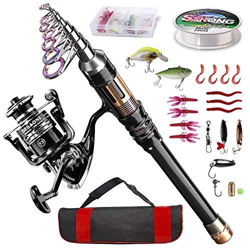 Buy Fishing set BlueFire Fishing rod set 2.1M Carbon telescopic fishing rod  Rod Spinning reel Fishing bait Fishing thread With Japanese instructions Fishing  rod set for beginners With storage bag Convenient to