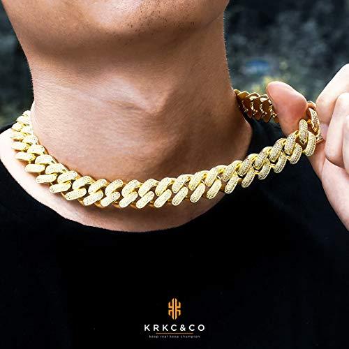 Buy KRKC & CO 18mm Kihei Necklace Miami Cuban Chain Zirconia 14K